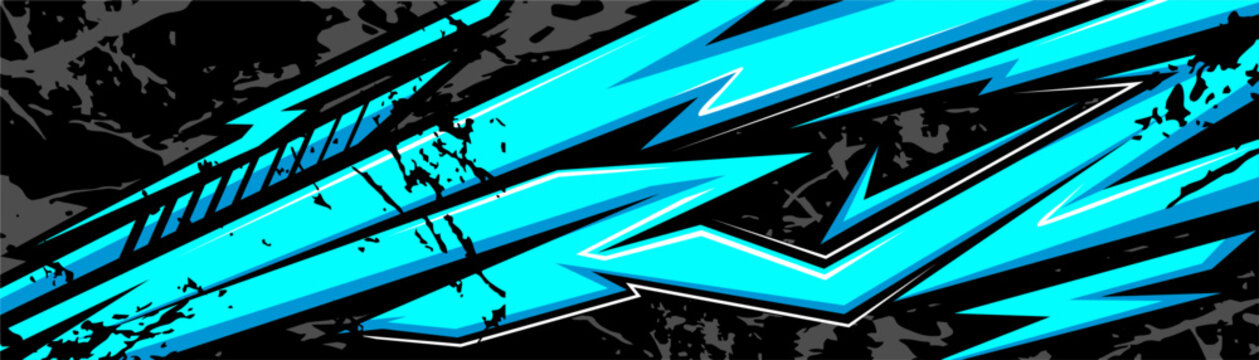 Abstract Car decal design vector. Graphic abstract stripe racing background kit designs for wrap vehicle, race car, rally, adventure and livery