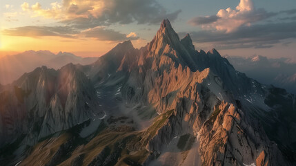 Obraz premium beautiful peaks of mountain range, relaxing landscape wallpaper 