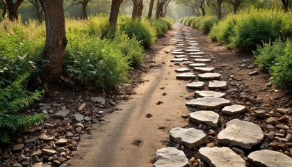 Fototapeta premium Stone Pathway Through a Forest.