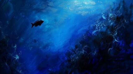 深青・油彩