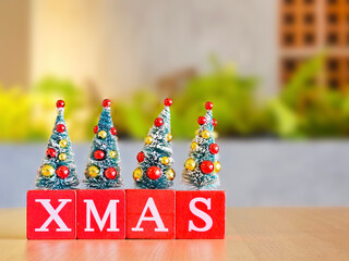 red blocks spelling XMAS