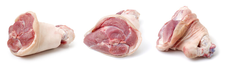 raw pork (leg) isolated on white background