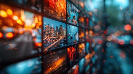 Multiple images floating in the air for your video marketing campaign.