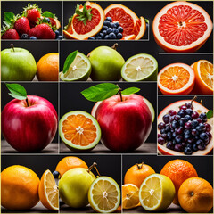 New style of fruits photography with the sets of fruits