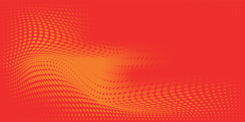 Dots halftone orange color pattern gradient texture with technology digital background. Dots pop art comics with summer background