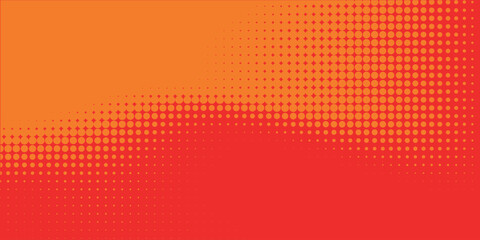 Dots halftone orange color pattern gradient texture with technology digital background. Dots pop art comics with summer background