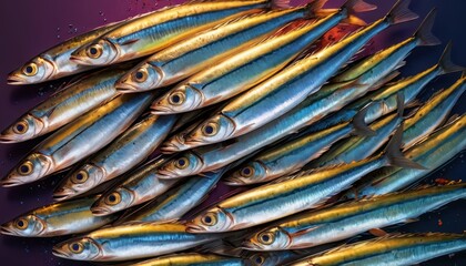 Fototapeta premium Close Up of Fresh Sardines.