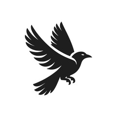 wild flying crow bird animal logo vector illustration template design