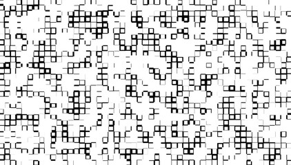 Abstract pixelate pattern. Grunge texture of pixel shape. Black isolated on white background. Vector Format Illustration 