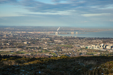 Dublin, Ireland - city and nature views from the top of a hill