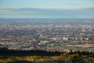 Dublin, Ireland - city and nature views from the top of a hill