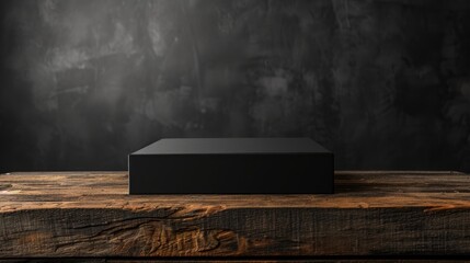 Dark Background for Black Box on Wood Table