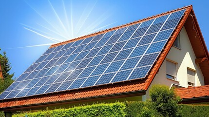 Fototapeta premium Solar Panels on a Roof
