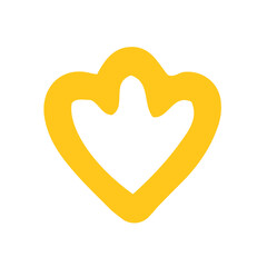 Fototapeta premium Abstract yellow flower shape doodle element