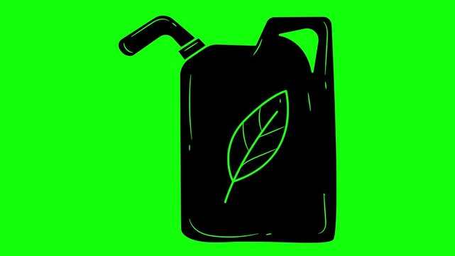 biofuel illustration video animation energy environment fuel silhouette biodiesel logo industry icon gas renewable technology gasoline power ecology bio outline eco oil diesel for green screen footage