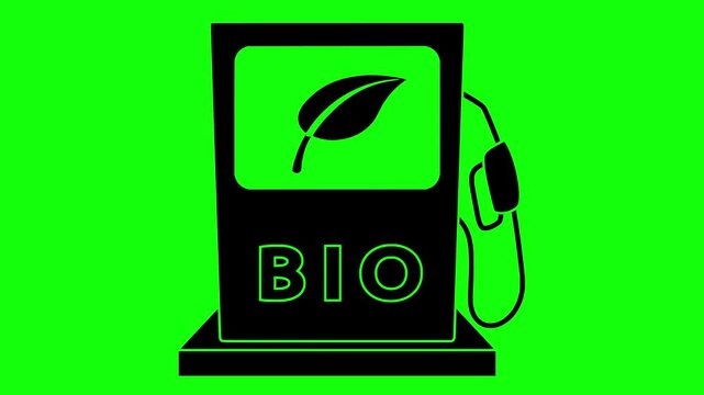 biofuel illustration video animation energy environment fuel silhouette biodiesel logo industry icon gas renewable technology gasoline power ecology bio outline eco oil diesel for green screen footage