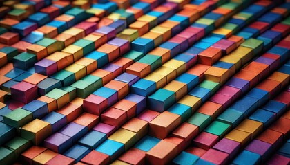 Colorful Cube Pattern Abstract Background.
