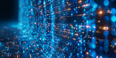 Fototapeta premium Dynamic Digital Data Stream, Futuristic Information Flow