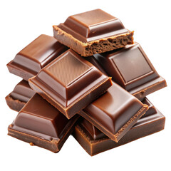 Fototapeta premium Stack of Chocolate bar isolated on transparent background