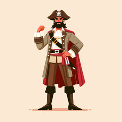 pirate captain vector illustration