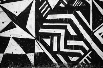 Fototapeta premium black and white graffiti pattern