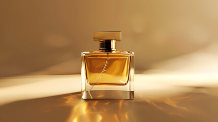 A bottle of golden perfume