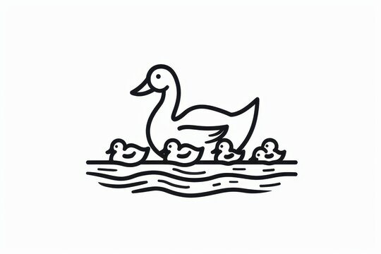recommend clip art: Waddling Outlines: Black Line Duck & Ducklings Icon