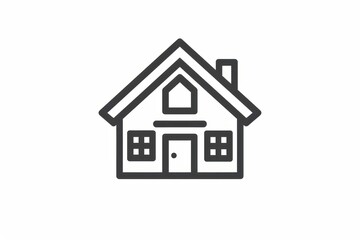 Minimalist Home Icon: Clean Lines Depict a House