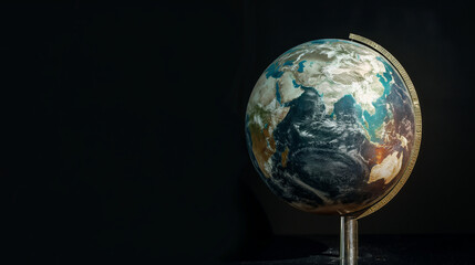 A globe with a thermometer, showing the planet overheating