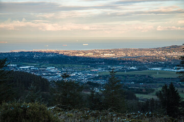 Dublin, Ireland - city and nature views from the top of a hill