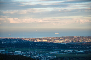 Dublin, Ireland - city and nature views from the top of a hill