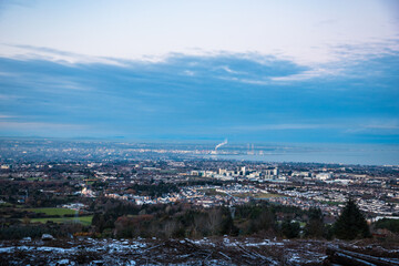 Dublin, Ireland - city and nature views from the top of a hill