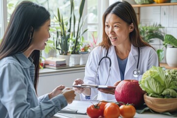 A doctor and patient discussing weight management.