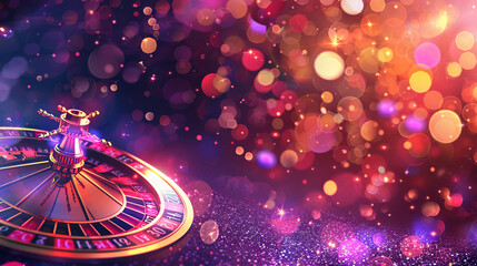 Stylish online casino banner showcasing popular games in luxurious setting