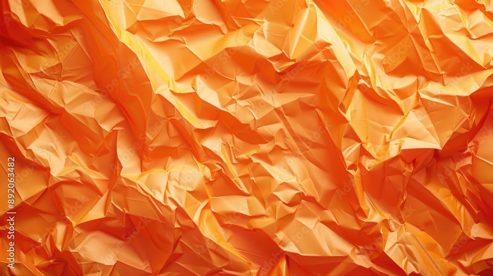 Canvas Prints Crumpled orange paper texture for handcrafts and art decoration