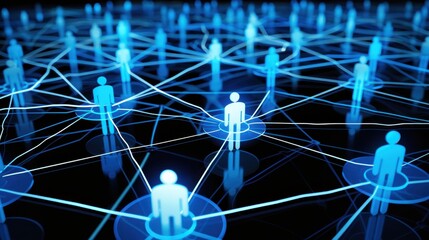 Networking concept showing interconnected human figures.