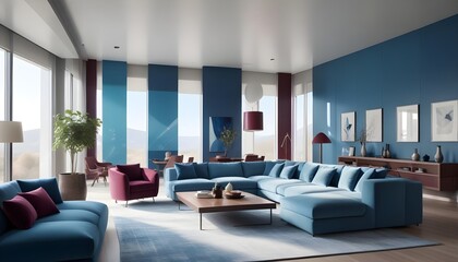 Photo interior modern design room 3d illustration