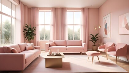 Fototapeta premium Photo interior modern design room 3d illustration