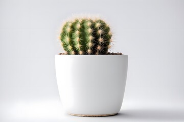 Desert cactus plant in pot background, Ai Generated