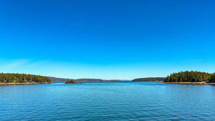 Bay with Buoys and Framing Shores