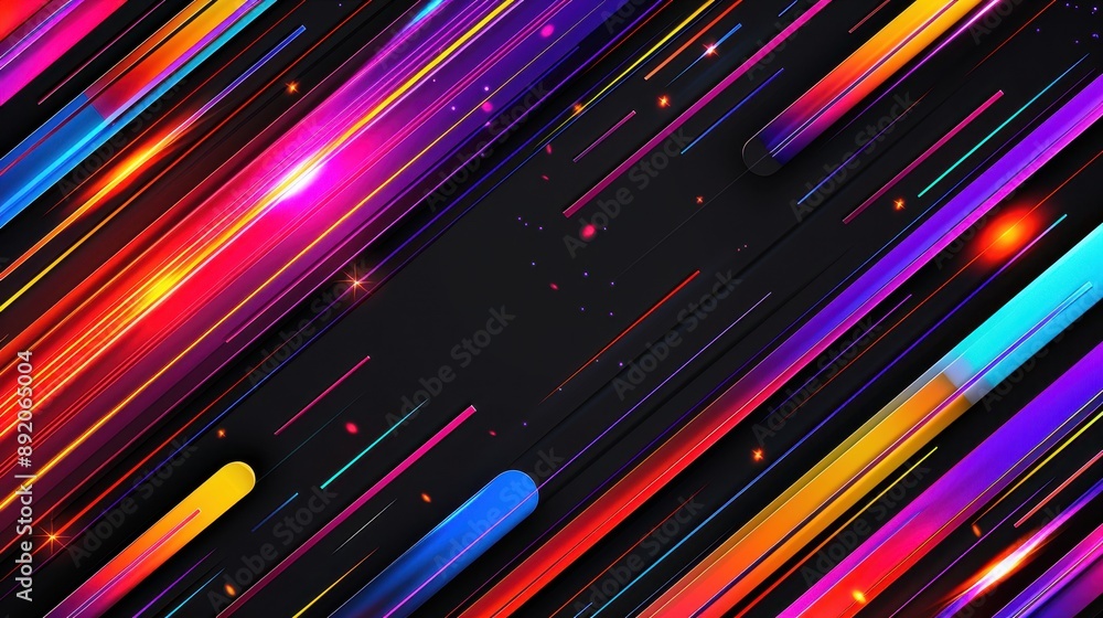 Poster vibrant streaks of colors in a dynamic abstract design