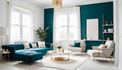 Photo interior modern design room 3d illustration