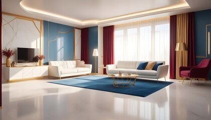 Photo interior modern design room 3d illustration