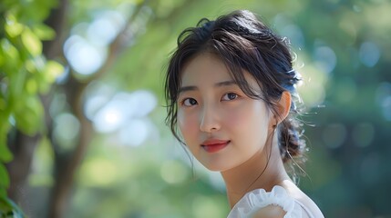 Generative AI: Captivating Asian Woman in Summer