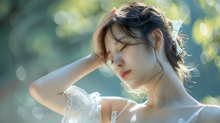 Generative AI: Asian Woman on a Sunny Day