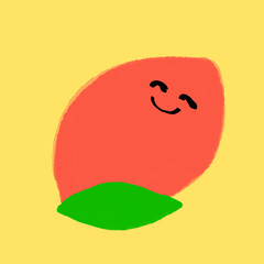 笑顔のアップルマンゴーのイラスト素材