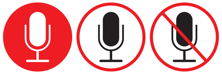 Microphone Icons set. variant microphone icon. Karaoke mic. Podcast microphone. web and mobile icons. vector illustration. EPS 10.