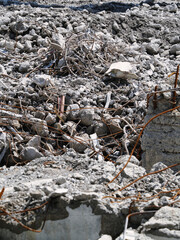 Tokyo, Japan - July 21, 2024: Industry waste of old building