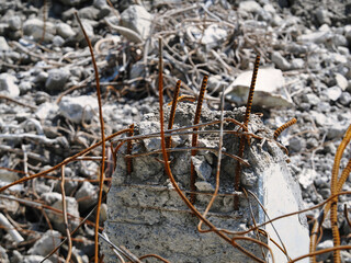 Tokyo, Japan - July 21, 2024: Industry waste of old building