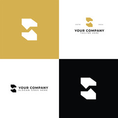 Geometric bold initial letter S symbol logo design vector illustration ideas. luxury bold symbol letter S logo vector design template with modern and futuristic styles isolated on white 